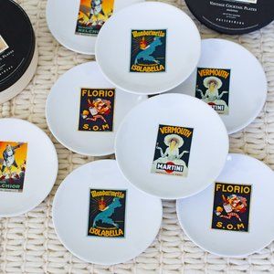 Pottery Barn Vintage Cocktail Plates (Set of Four)